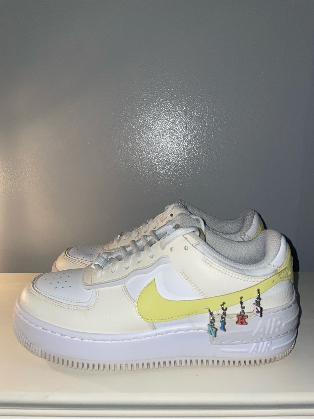 Nike Air Force 1 Shadow Barely Volt White Sneakers Women's 8.5 DJ5197-100